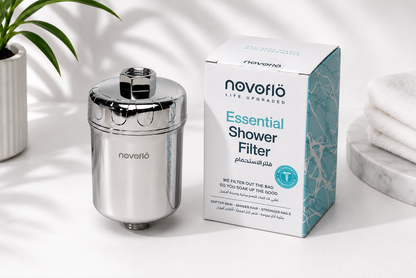 Novoflö Essential Shower Filter | Step Zero for Skin, Hair & Anti-Aging | German Protection